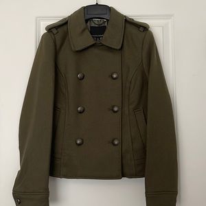 Banana Republic, Petite XS Army Green Peacoat